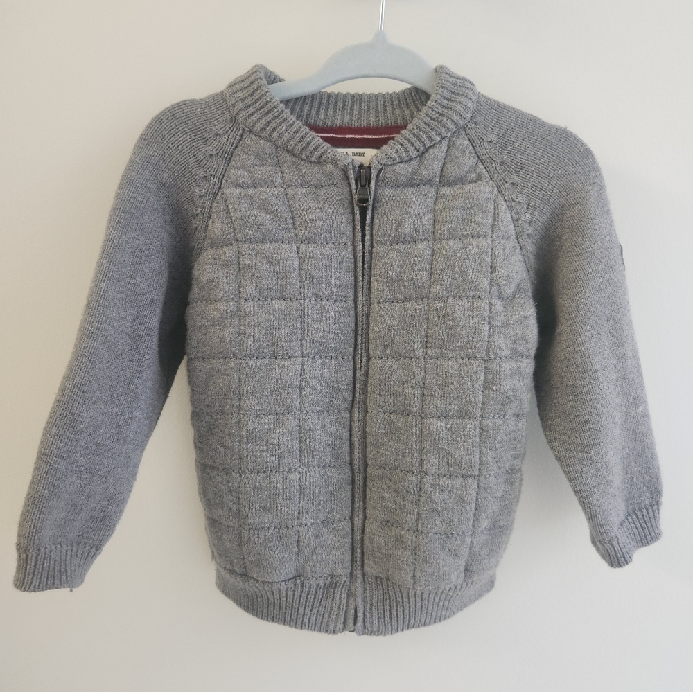 Zara Baby Boy Knit Zip Up Jacket 12-18m